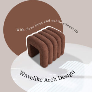 2X Ridge Arch Ottoman Stool Teddy Fleece Fabric Foot Rest 45Cm Brown – Nice N Cheap Variety Store 2X Ridge Arch Ottoman Stool Teddy Fleece Fabric Foot Rest 45Cm Brown - Image 4