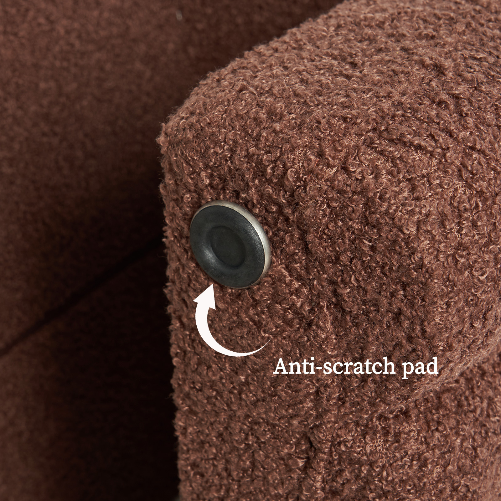 2X Ridge Arch Ottoman Stool Teddy Fleece Fabric Foot Rest 45Cm Brown – Nice N Cheap Variety Store 2X Ridge Arch Ottoman Stool Teddy Fleece Fabric Foot Rest 45Cm Brown - Image 9