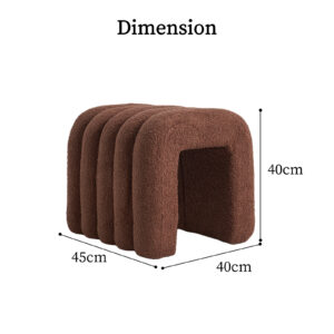 2X Ridge Arch Ottoman Stool Teddy Fleece Fabric Foot Rest 45Cm Brown – Nice N Cheap Variety Store 2X Ridge Arch Ottoman Stool Teddy Fleece Fabric Foot Rest 45Cm Brown - Image 12