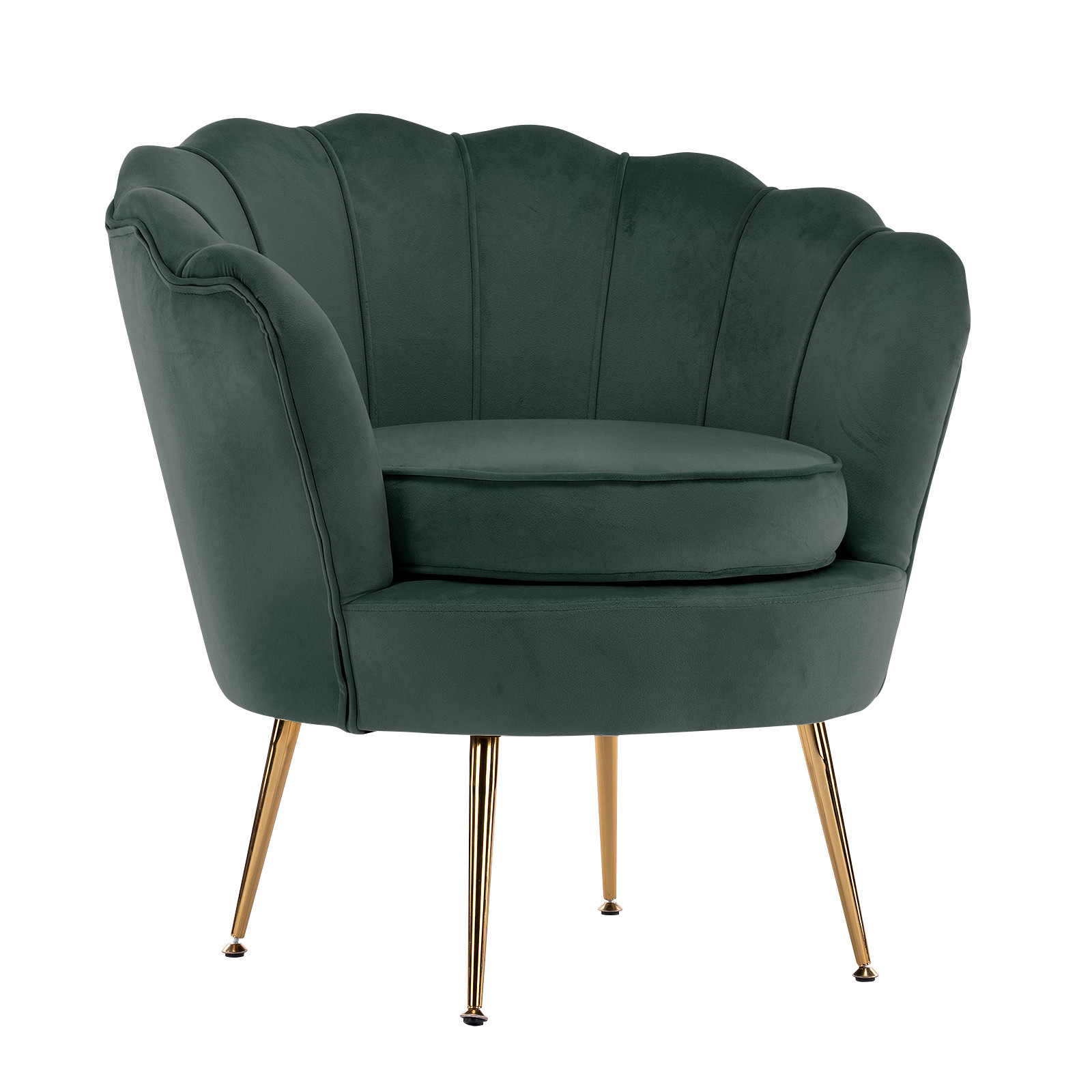 Armchair Padded Lounge Chair Accent Velvet Shell Scallop Green – Nice N Cheap Variety Store Armchair Padded Lounge Chair Accent Velvet Shell Scallop Green
