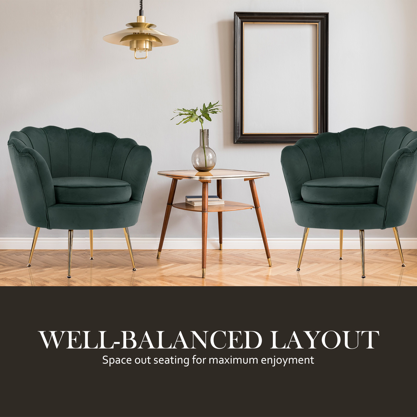 Armchair Padded Lounge Chair Accent Velvet Shell Scallop Green – Nice N Cheap Variety Store Armchair Padded Lounge Chair Accent Velvet Shell Scallop Green - Image 11