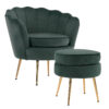 Armchair Lounge Chair Accent Velvet Shell Scallop + Ottoman Footstool Round Green – Nice N Cheap Variety Store Armchair Lounge Chair Accent Velvet Shell Scallop + Ottoman Footstool Round Green Product Image Nice N Cheap Variety Store