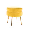 Ottoman Foot Stool Velvet Fabric Metal Leg Round Yellow – Nice N Cheap Variety Store Ottoman Foot Stool Velvet Fabric Metal Leg Round Yellow Product Image Nice N Cheap Variety Store