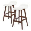 2X Wooden Bar Stool Dining Chair Leather Sophia 65Cm White Brown – Nice N Cheap Variety Store 2X Wooden Bar Stool Dining Chair Leather Sophia 65Cm White Brown Product Image Nice N Cheap Variety Store