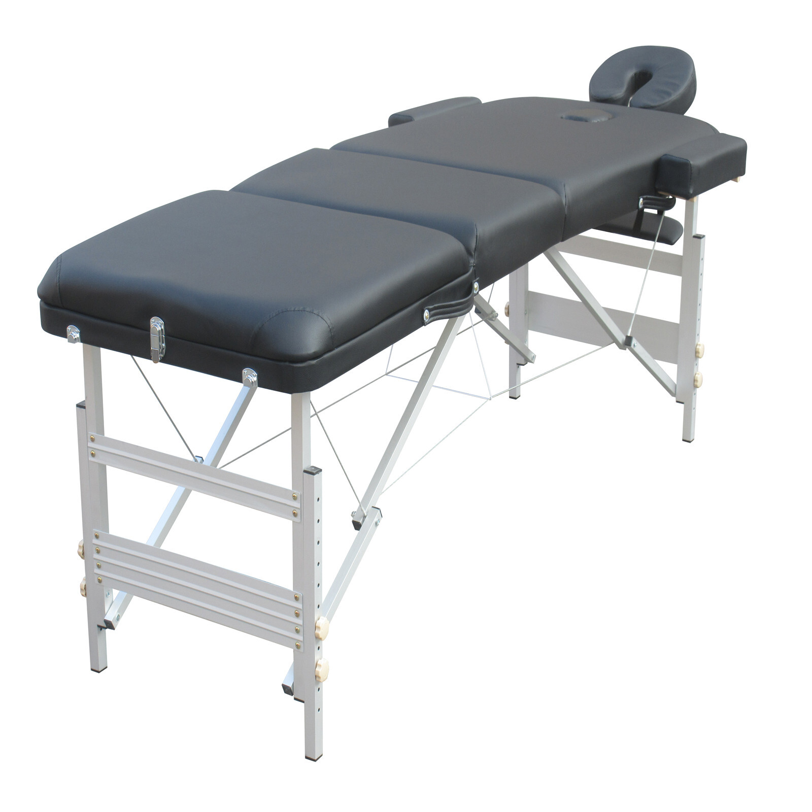 Yes4Homes 3 Fold 5 Cm Thickness Foam Portable Aluminium Massage Table Massage Bed Beauty Therapy Black – Nice N Cheap Variety Store Yes4Homes 3 Fold 5 Cm Thickness Foam Portable Aluminium Massage Table Massage Bed Beauty Therapy Black - Image 2