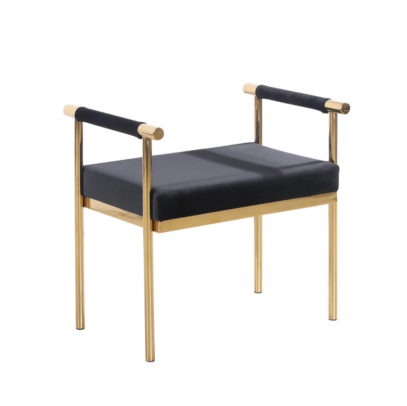 Interior Ave - Cuba Velvet Vanity Stool - Black – Nice N Cheap Variety Store Interior Ave - Cuba Velvet Vanity Stool - Black - Image 3