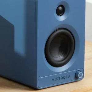 Victrola Tempo Bluetooth Bookshelf Speakers - Blue – Nice N Cheap Variety Store Victrola Tempo Bluetooth Bookshelf Speakers Paired With A Modern Turntable