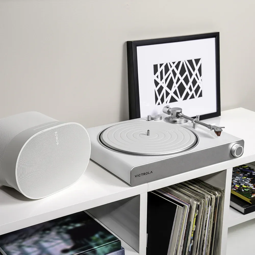 Victrola Stream Pearl Wi-Fi &Amp; Bluetooth Turntable – Nice N Cheap Variety Store Rear View Of Victrola Stream Pearl Turntable Showing Rca And Ethernet Ports