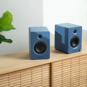 Victrola Automatic Turntable &Amp; Tempo Speakers Bundle - Blue – Nice N Cheap Variety Store Blue Victrola Automatic Turntable &Amp; Tempo Speakers Bundle Displayed On A Modern Sideboard
