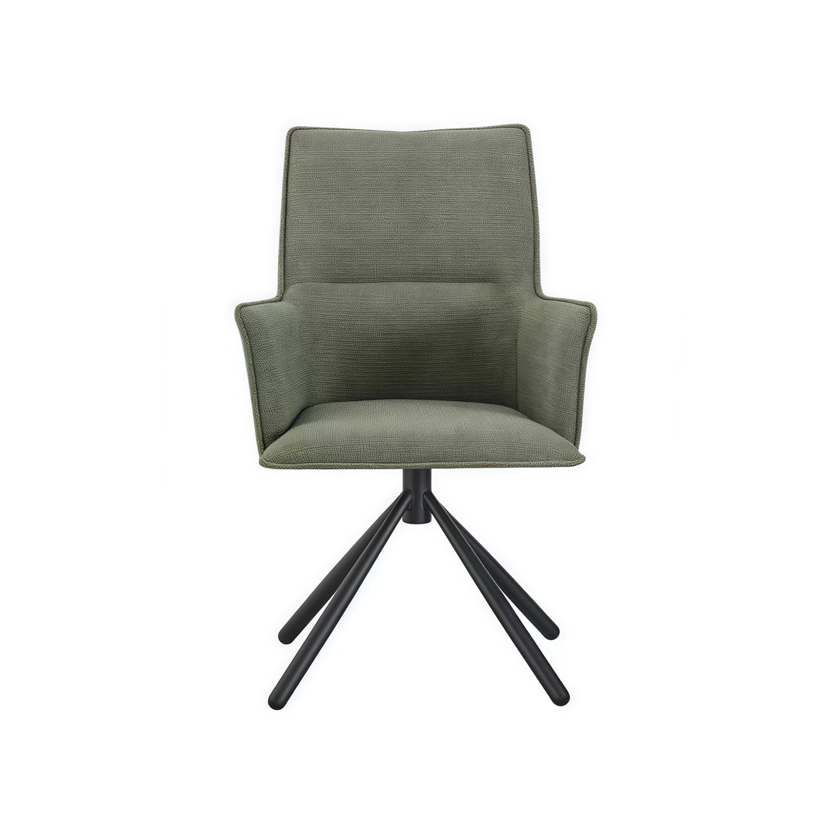 Dining Chair Green Linen Fabric Upholstered Seat Powder Coated Iron Legs – Nice N Cheap Variety Store Dining Chair Green Linen Fabric Upholstered Seat Powder Coated Iron Legs - Image 3