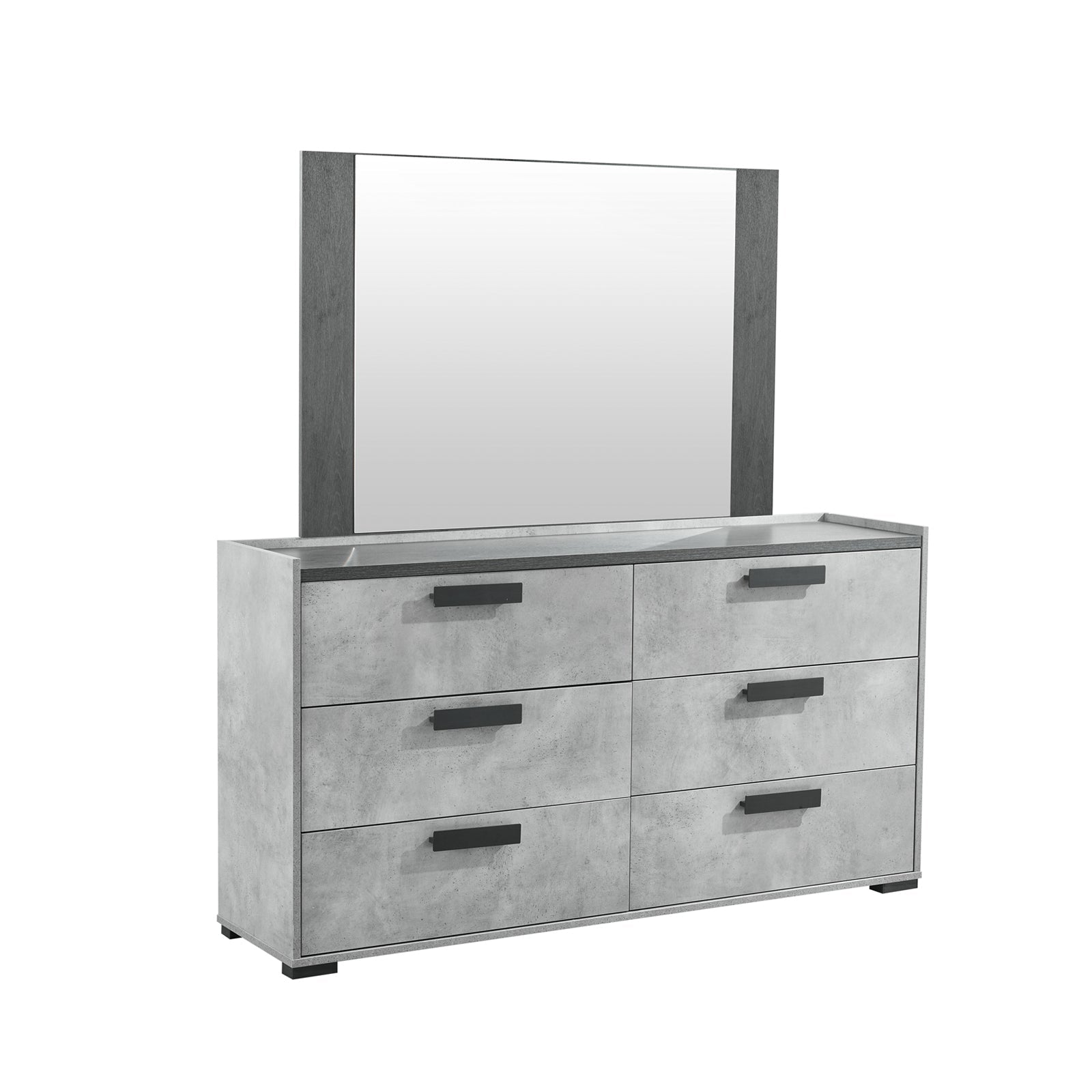 Queen 4 Pcs Bedroom Suite With Dresser Fabric Upholstery Mdf Combination Of Black &Amp; Cement Colour – Nice N Cheap Variety Store Queen 4 Pcs Bedroom Suite With Dresser Fabric Upholstery Mdf Combination Of Black &Amp; Cement Colour - Image 5