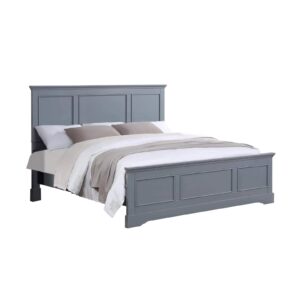 4 Pieces Bedroom Suite In Solid Wood &Amp; Mdf Queen Size Grey Colour Bed, Bedside Table &Amp; Dresser - Image 2