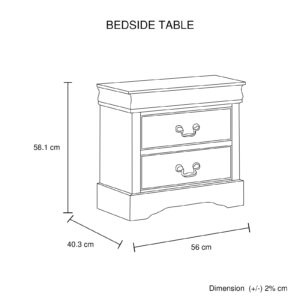 5 Pieces Bedroom Suite In Solid Wood &Amp; Mdf Queen Size Grey Colour Bed, Bedside Table, Dresser &Amp; Tallboy - Image 8