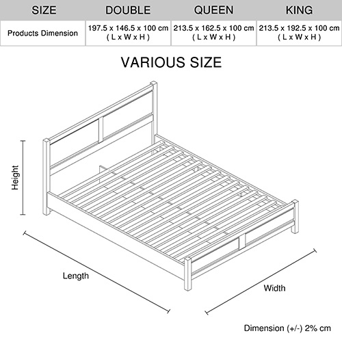 King Size Bed Frame Natural Wood Like Mdf In Oak Colour – Nice N Cheap Variety Store King Size Bed Frame Natural Wood Like Mdf In Oak Colour - Image 7