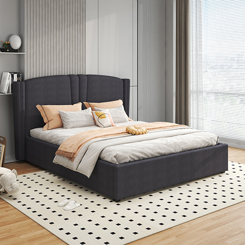 Roman Bed Frame Double Size Black Velvet Fabric With Gas Lift Plywood Metal Structure – Nice N Cheap Variety Store Roman Bed Frame Double Size Black Velvet Fabric With Gas Lift Plywood Metal Structure