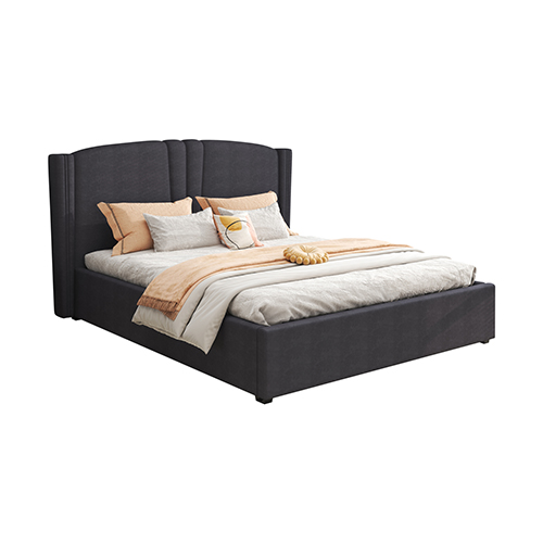 Roman Bed Frame Double Size Black Velvet Fabric With Gas Lift Plywood Metal Structure – Nice N Cheap Variety Store Roman Bed Frame Double Size Black Velvet Fabric With Gas Lift Plywood Metal Structure - Image 2