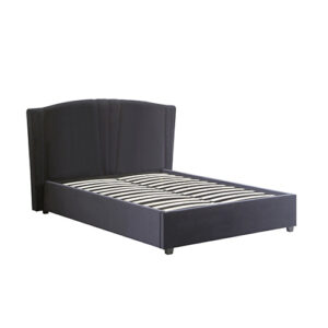 Roman Bed Frame Double Size Black Velvet Fabric With Gas Lift Plywood Metal Structure – Nice N Cheap Variety Store Roman Bed Frame Double Size Black Velvet Fabric With Gas Lift Plywood Metal Structure - Image 4