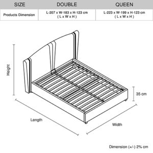 Roman Bed Frame Double Size Black Velvet Fabric With Gas Lift Plywood Metal Structure – Nice N Cheap Variety Store Roman Bed Frame Double Size Black Velvet Fabric With Gas Lift Plywood Metal Structure - Image 6