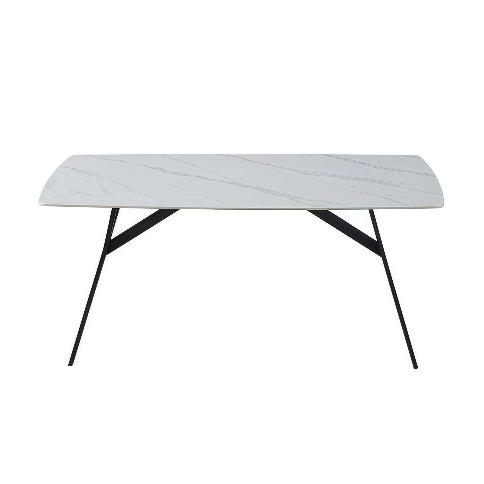 Dining Table Rectangular Shape White Sintered Stone Top Powder Coated Iron Legs – Nice N Cheap Variety Store Dining Table Rectangular Shape White Sintered Stone Top Powder Coated Iron Legs - Image 3