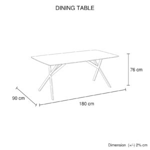 Dining Table Rectangular Shape White Sintered Stone Top Powder Coated Iron Legs – Nice N Cheap Variety Store Dining Table Rectangular Shape White Sintered Stone Top Powder Coated Iron Legs - Image 6