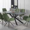 Dining Table Rectangular Shape Green Sintered Stone Top Powder Coated Iron Legs Product Image Nice N Cheap Variety Store