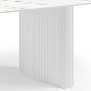 Dining Table Sintered Stone Top Mdf Table Base High Glossy White - Image 5