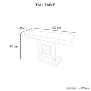 Hall Table Rectangular Shape Mdf &Amp; Mirror Attractive Base - Image 6