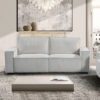 Reno 3 Seater Sofa Beige Colour Fabric Upholstery Wooden Structure Knock Down Feature In Back &Amp; Arms Product Image Nice N Cheap Variety Store