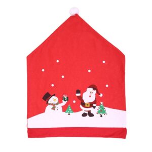 6-10X Christmas Santa Hat Chair Covers Table Cloth Dinner Home Décor Ornaments, 8Pcs Chair Covers - Image 3