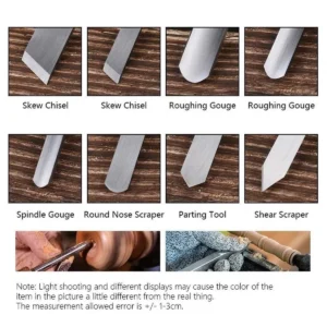 8X Heavy Duty Hss Wood Lathe Chisel Set Turning Wood Tools Carving Gougedurable - Image 3
