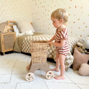 Wicker shopper trolley