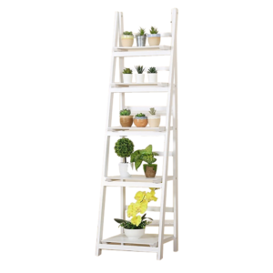 5 Tier Wooden Ladder Shelf Stand Storage Book Shelves Shelving Display Rack - Image 5
