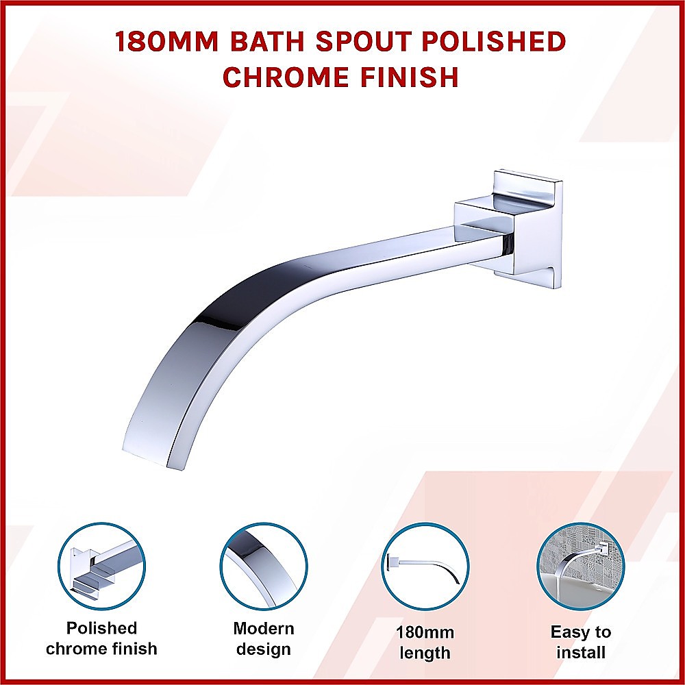 180Mm Bath Spout Polished Chrome Finish – Nice N Cheap Variety Store 180Mm Bath Spout Polished Chrome Finish - Image 3