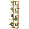 6 Tiers Vertical Bamboo Plant Stand Staged Flower Shelf Rack Outdoor Garden Product Image Nice N Cheap Variety Store