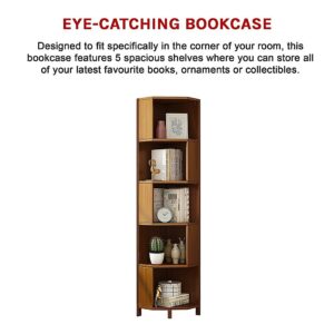 5-Shelf Corner Bookcase Industrial Bookshelf Display Storage Stand – Nice N Cheap Variety Store 5-Shelf Corner Bookcase Industrial Bookshelf Display Storage Stand - Image 7