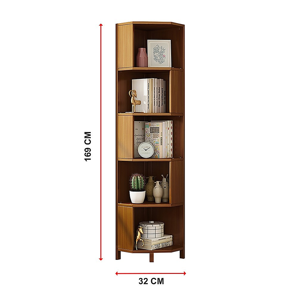 5-Shelf Corner Bookcase Industrial Bookshelf Display Storage Stand – Nice N Cheap Variety Store 5-Shelf Corner Bookcase Industrial Bookshelf Display Storage Stand - Image 8