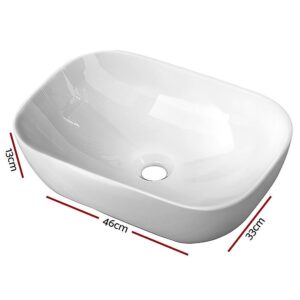Ceramic Bathroom Basin Vanity Sink Oval Above Counter Top Mount Bowl - Image 5