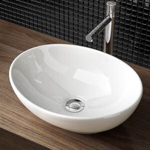 Ceramic Bathroom Basin Vanity Sink Oval Above Counter Top Mount Bowl - Image 2