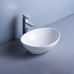 Ceramic Bathroom Basin Vanity Sink Oval Above Counter Top Mount Bowl - Image 4