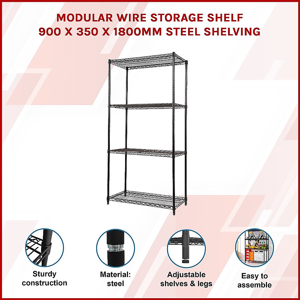 Modular Wire Storage Shelf 900 X 350 X 1800Mm Steel Shelving – Nice N Cheap Variety Store Modular Wire Storage Shelf 900 X 350 X 1800Mm Steel Shelving - Image 3