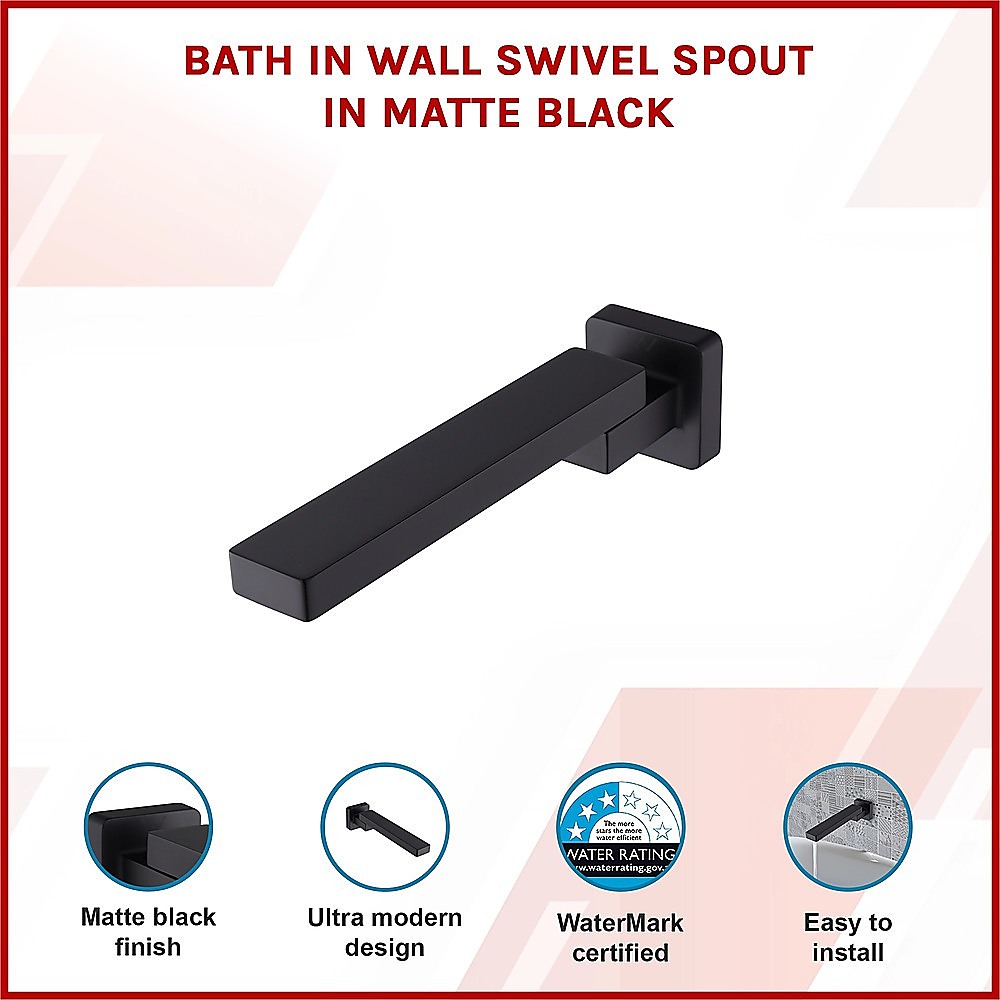 Bath In Wall Swivel Spout In Matte Black – Nice N Cheap Variety Store Bath In Wall Swivel Spout In Matte Black - Image 3