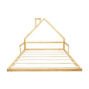 Pine Wood Floor Bed House Frame For Kids And Toddlers - Image 10