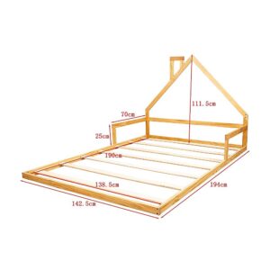 Pine Wood Floor Bed House Frame For Kids And Toddlers - Image 11