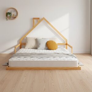 Pine Wood Floor Bed House Frame For Kids And Toddlers - Image 3