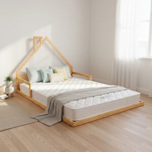 Pine Wood Floor Bed House Frame For Kids And Toddlers - Image 5