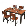 Nnecn Wood &Amp; Steel Dining Set (Oak &Amp; Black) Product Image Nice N Cheap Variety Store