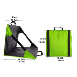Green And Black Portable Outdoor Camping Seat Pad With Backrest, Foldable &Amp; Waterproof Concert Cushion, 600D Oxford Fabric, Ideal For Hiking &Amp; Picnics - Image 2