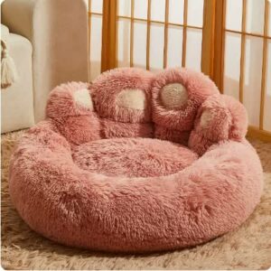 Pink Plush Dog Bed
