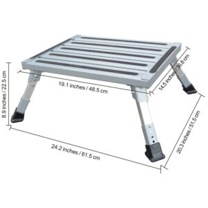 Heavy Duty Aluminum Folding Step Stool - Portable Rv Platform And Work Bench With Non-Slip Surface - Collapsible Multi-Purpose Step For Camping, Home, And Outdoor Use - Image 4
