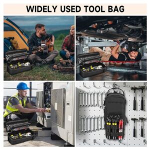Tactical Tool Pouch Organizer - Heavy Duty Oxford Cloth - Compact Molle Utility Bag With Adjustable Shoulder Strap For Edc Small Hand Tools And Outdoor Gear - 12 Inch Black - Image 7